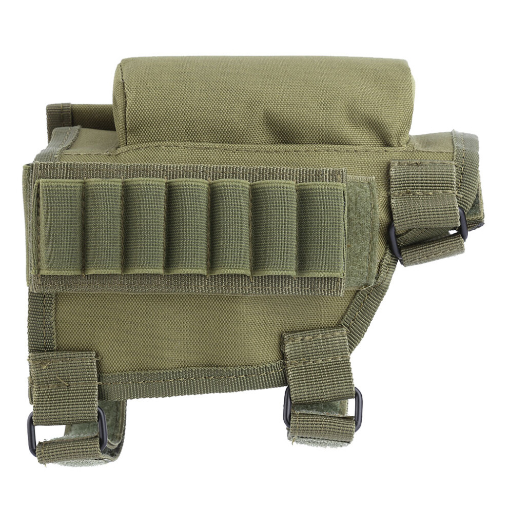 Nylon Rifle Cheek Rest & Ammo Pouch Army Green 9" x 8" x 4.5"