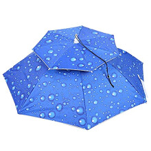 Foldable Umbrella Parasol Hat Sun Protection Headgear Head Umbrella Hat Umbrella Double Layer for Fishing for Adults (B)