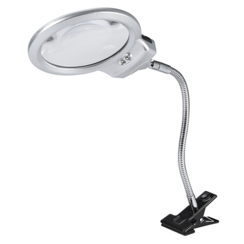 Large 2.25x/5x Lighted Tabletop Magnifier with Clamp, 46cm Length 1