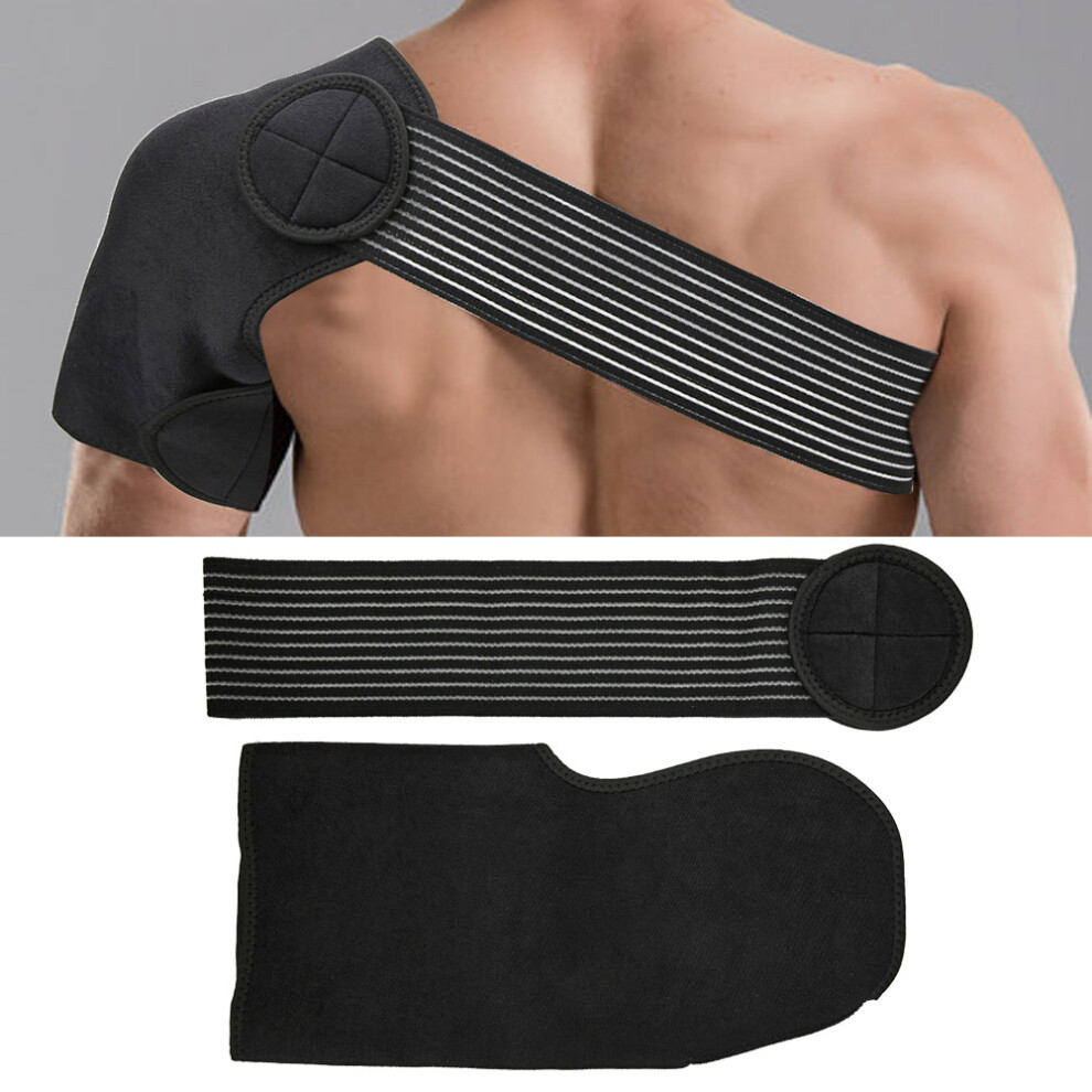 Black Adjustable Breathable Single Shoulder Support Brace For Sports, Neoprene