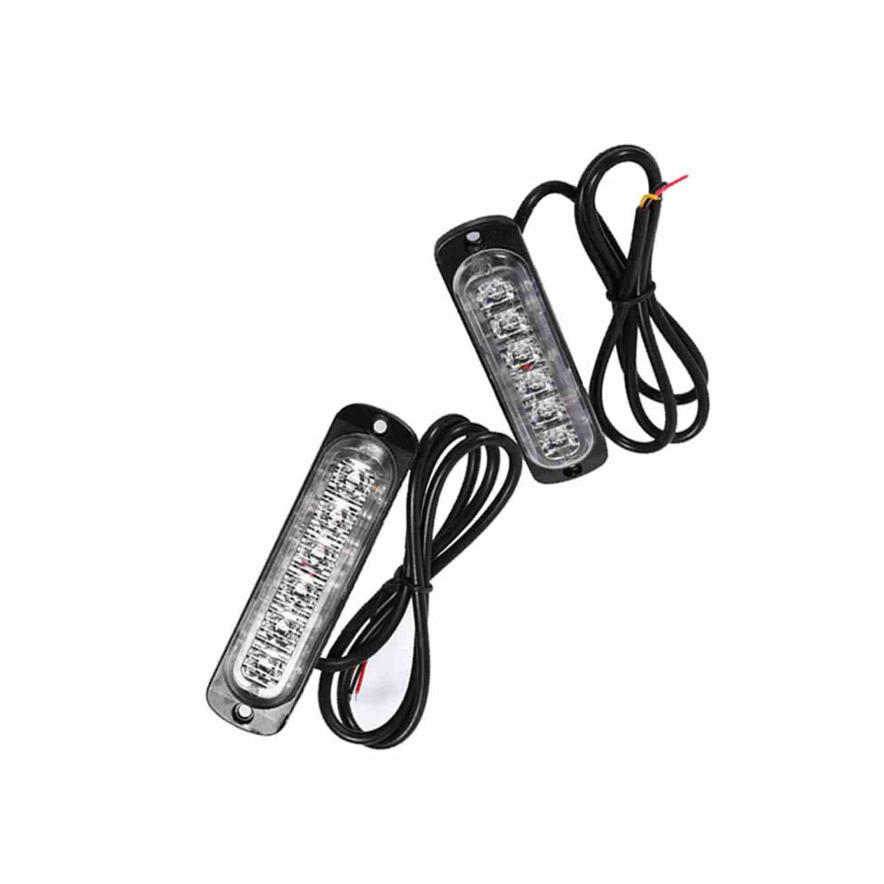 12V Car Truck 2Pcs Emergency Warning Strobe Lights 6 Led Hazard Flashers Amber 5011330058383