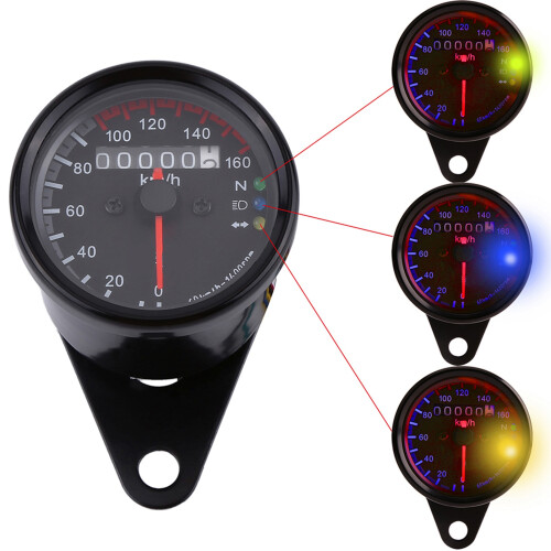 Motorrad-LED-Tachometer 160 km/h Schwarz, Einfacher Einbau