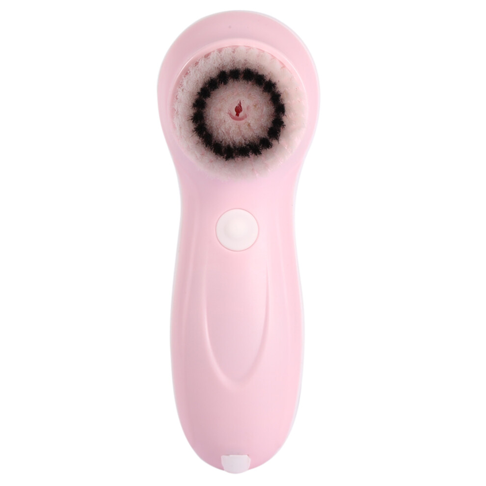 Pink USB Rechargeable Electric Facial Cleansing Brush with 3 Heads