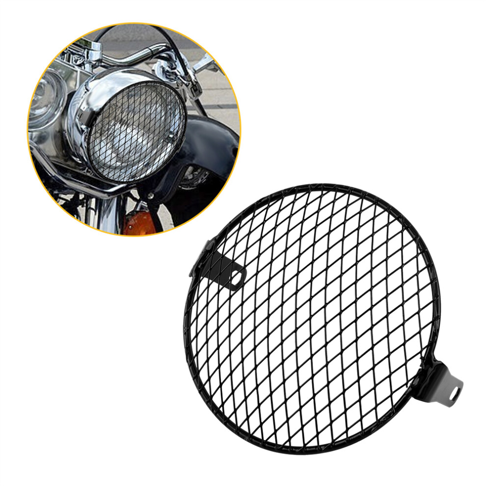 Durable 6.3" Metal Headlight Grill Mask For Retro Cafe Racers 8741330065582