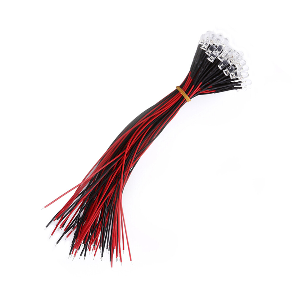 9-12V Dc Leds 50Pcs Pre Wired 3Mm 5Mm 10Mm Water Clear In 4 Colors 7661330065805