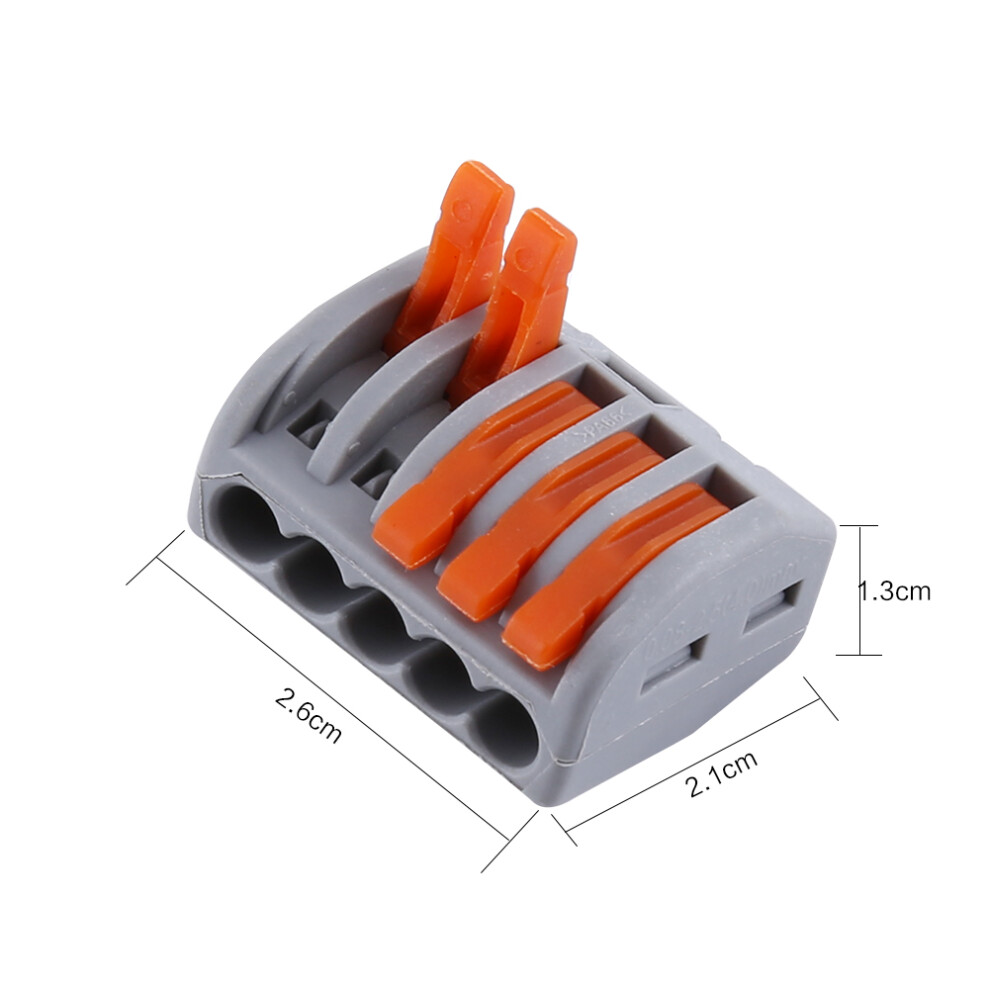 20Pcs 5 Way Reusable Spring Lever Terminal Block Connector 32A 4331330066395
