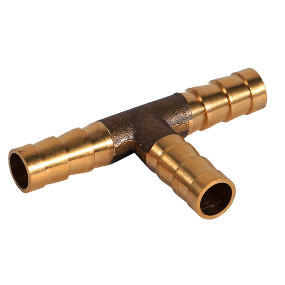 3 Way Brass T Piece Connector 8Mm For Fuel Oil Air Gas Hose Pipe 9301330067444