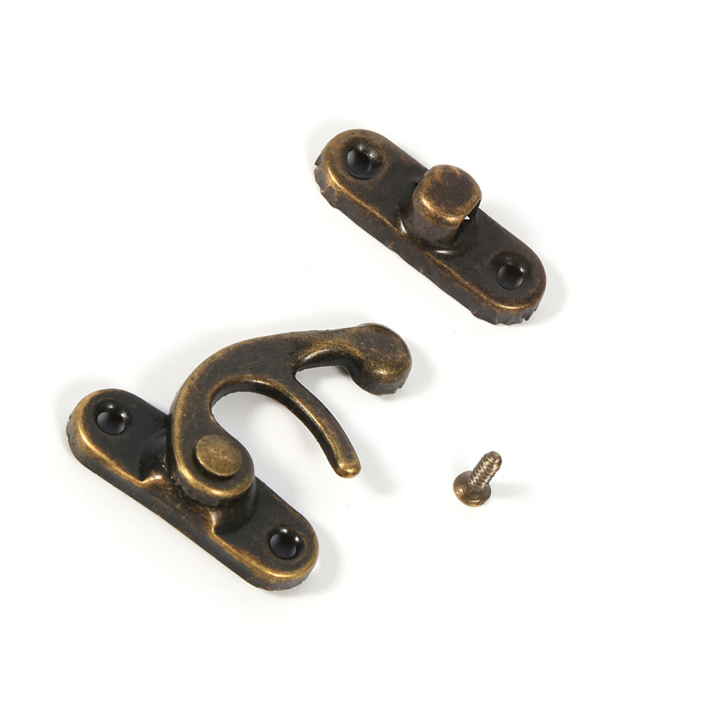 12X Antique Iron Jewelry Box Hasps With Screws, Gold & Bronze 3061330067542