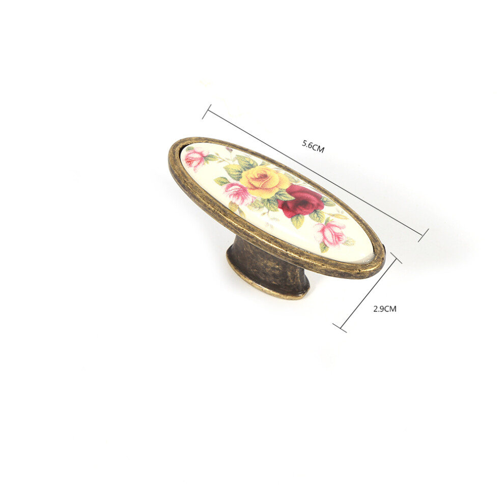8# Flower Ceramic Bronze Drawer Handle For Cabinets Wardrobes Cupboards 7671330068041