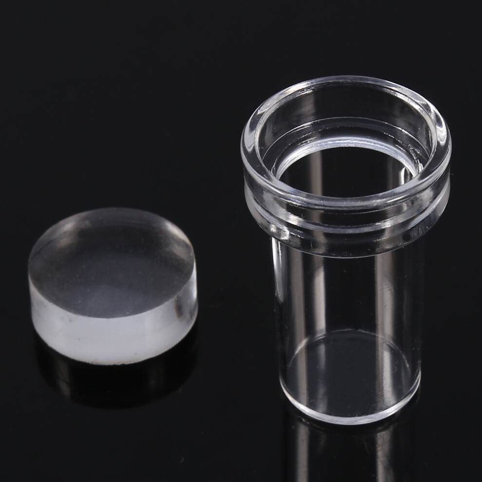 Clear Silicone Nail Transfer Stamper & Scraper Set for Nail Art