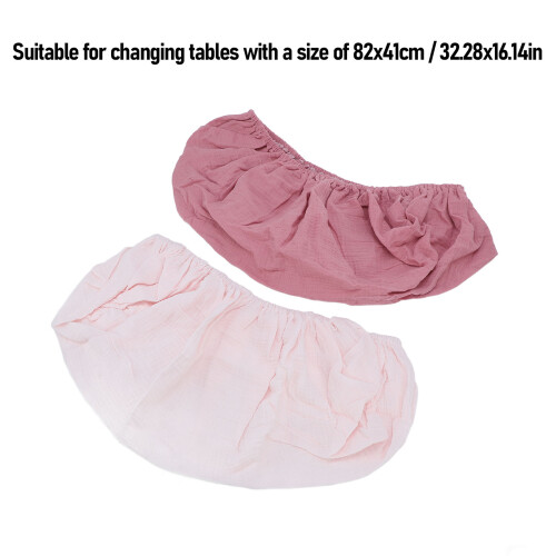 Soft Light Pink Cotton Changing Pad Cover for 82x41cm Tables 1