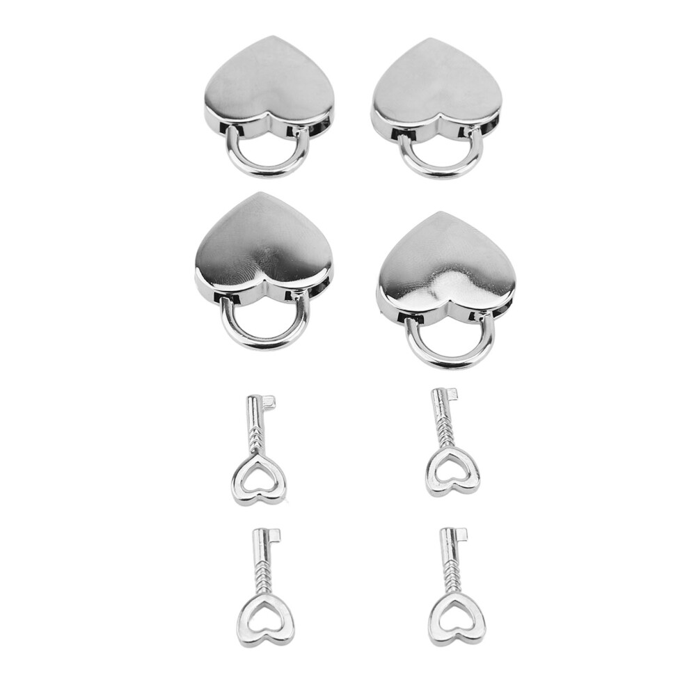 Heart Shaped Metal Padlock With Keys For Diary Jewelry Box Handbag 38X30mm 4351330070826