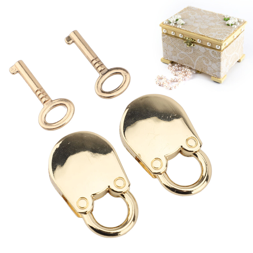 2Pcs Zinc Alloy Bear Key Padlocks, 38X30mm Gold Lock For Jewelry & Storage 7621330071152