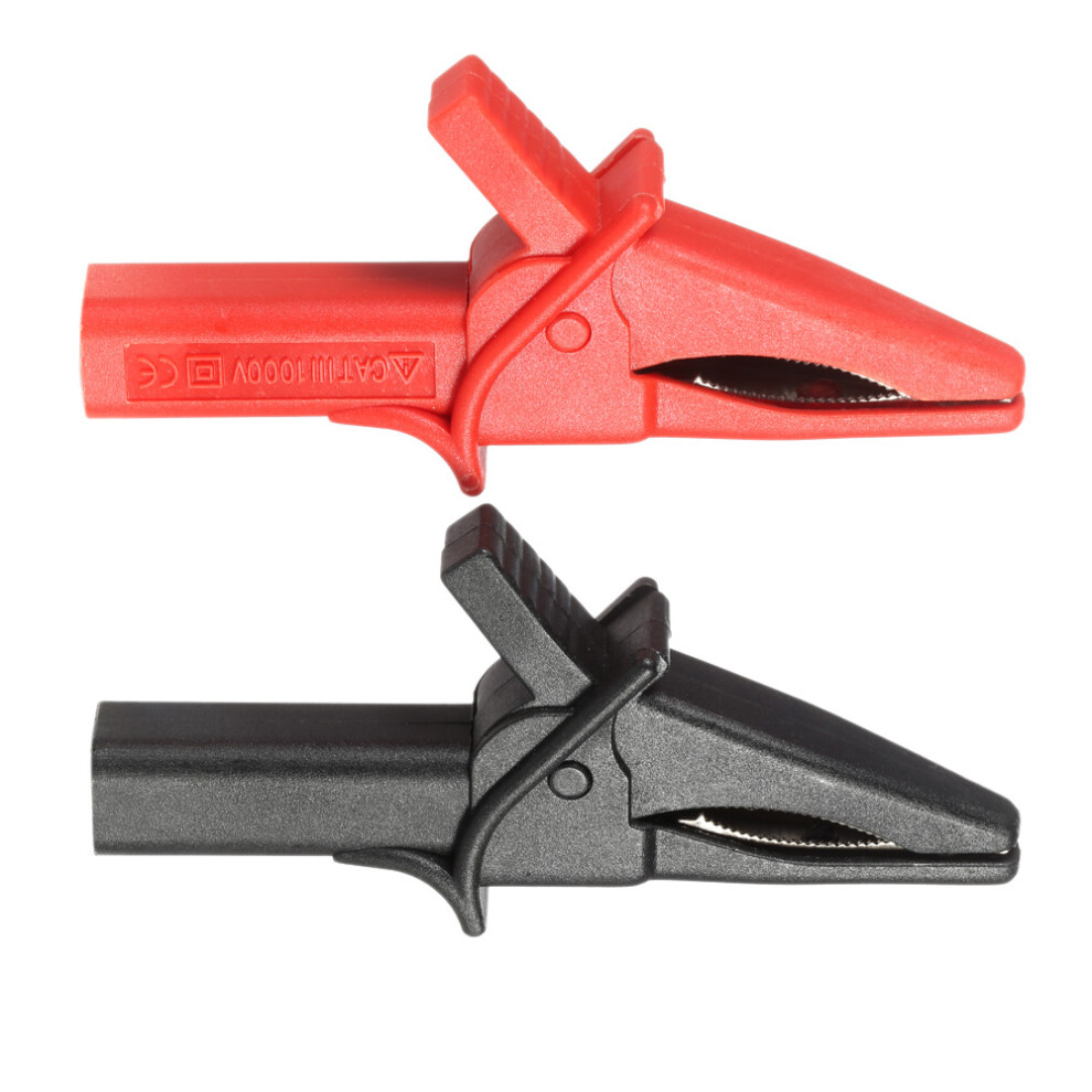 2Pcs Crocodile Clips For Dso3064 Ht18a Large Dolphin Gator Clips Red Black 9301330072622
