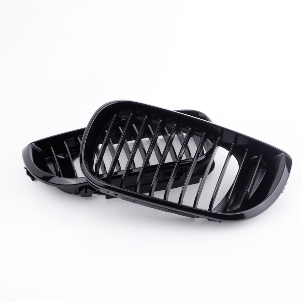 2Pcs Gloss Kidney Grilles For Bmw E46 3 Series 2002-2005 Black 4601330073502