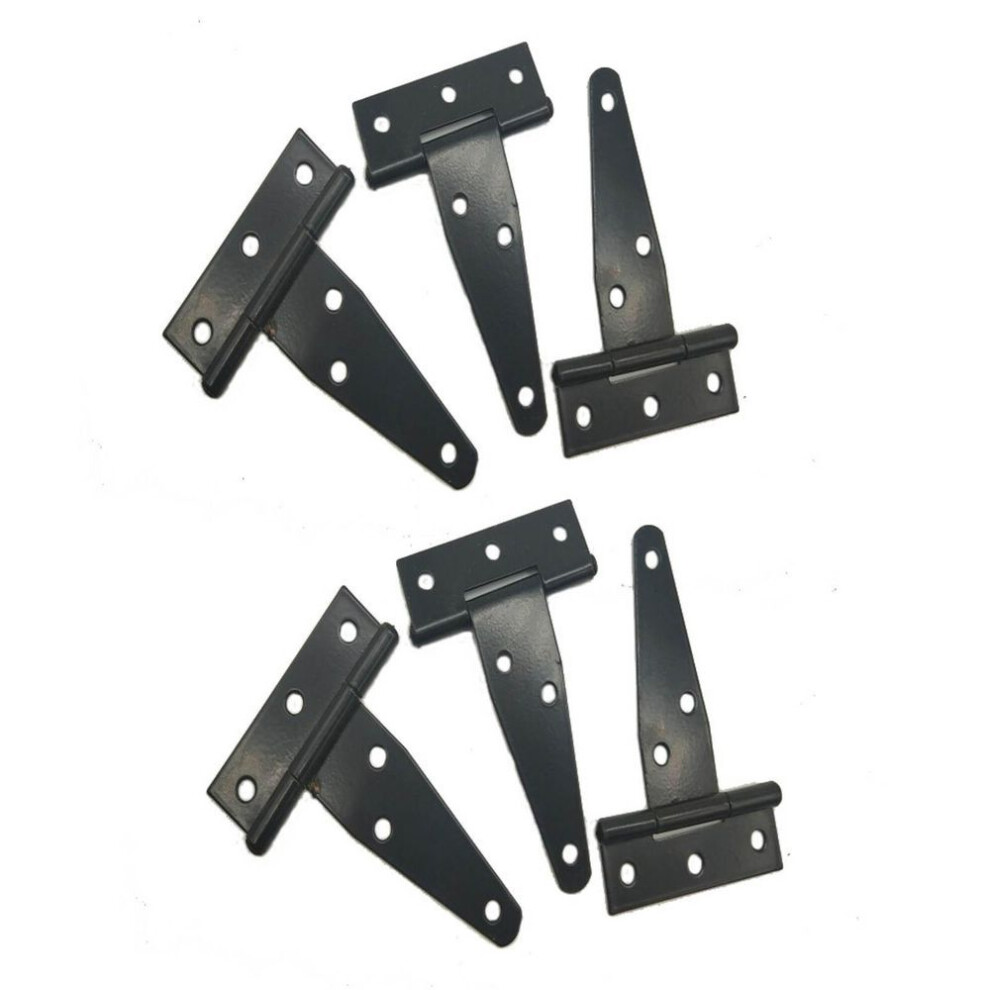 6 Pcs 7.9in Galvanized T Hinge Slotted Triangular Hinges Bearing Door Replacement Hinge