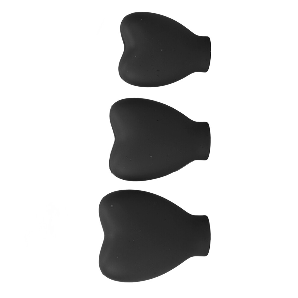 3pcs Silicone Heart-Shaped Makeup Brush Cover Caps for Women Girls Black