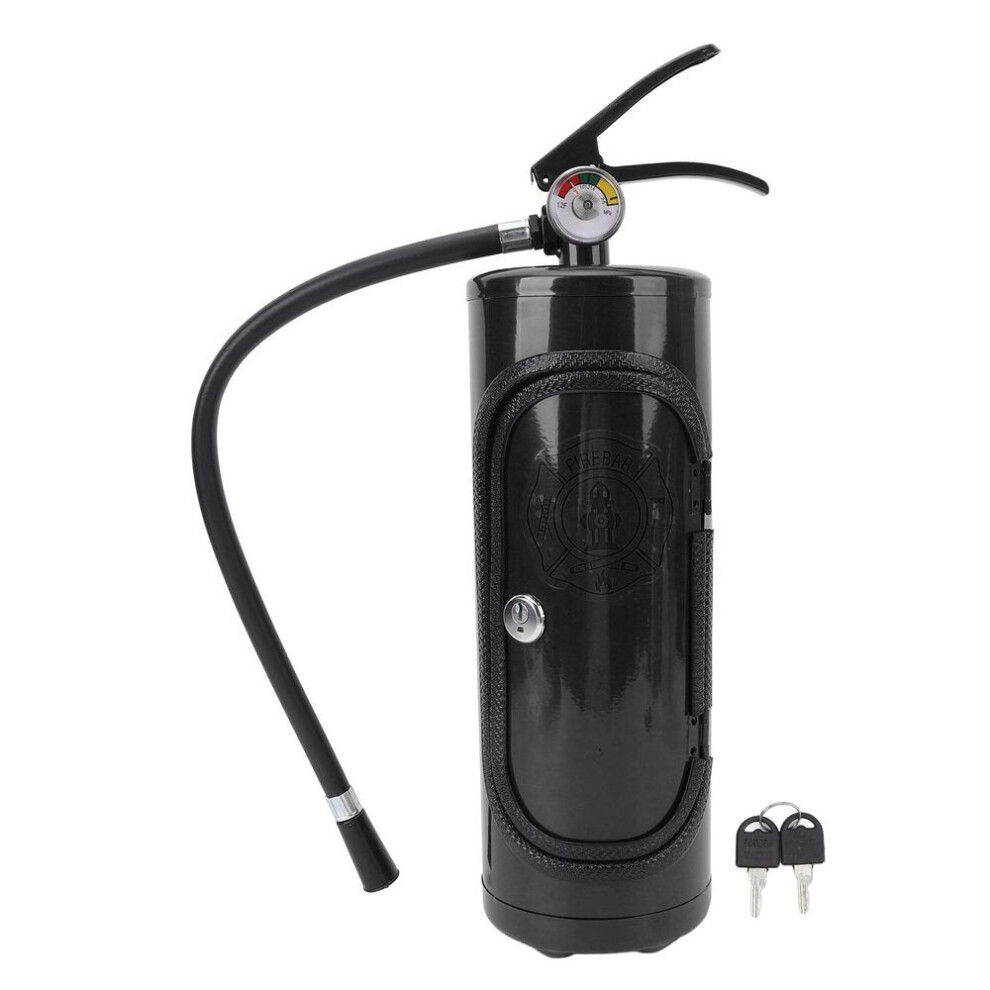 (Black) Fire Extinguisher Wine Holder Unique Decorative Iron Fire Extinguisher Shaped Wine Storage Box