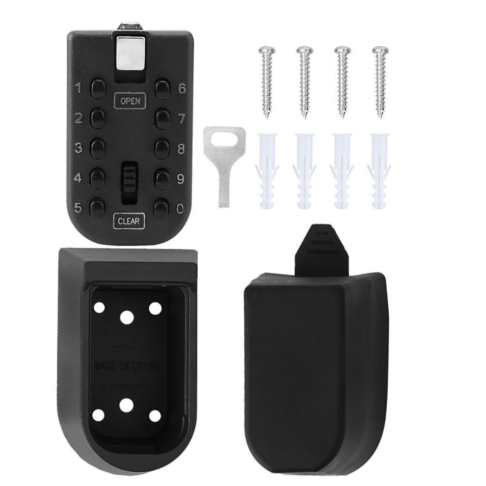 10 Buttons Password Key Lock Box Wall Mount Safe Security Storage Case Organizer