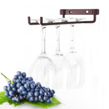 Space Saving Matte Copper Wine Glass Rack Wall Mounted Iron Design