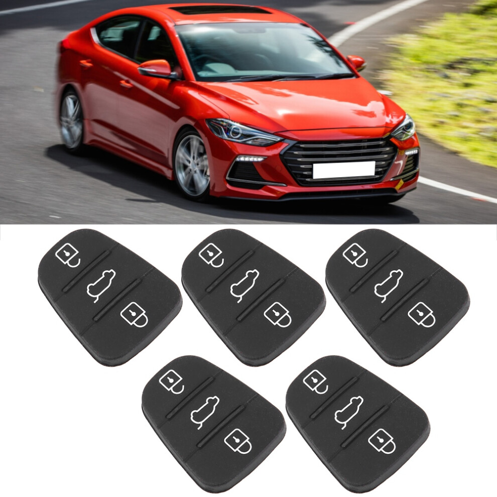 5Pcs 3-Button Rubber Key Shell Pad Replacement For Hyundai Kia Cars 6931330077476