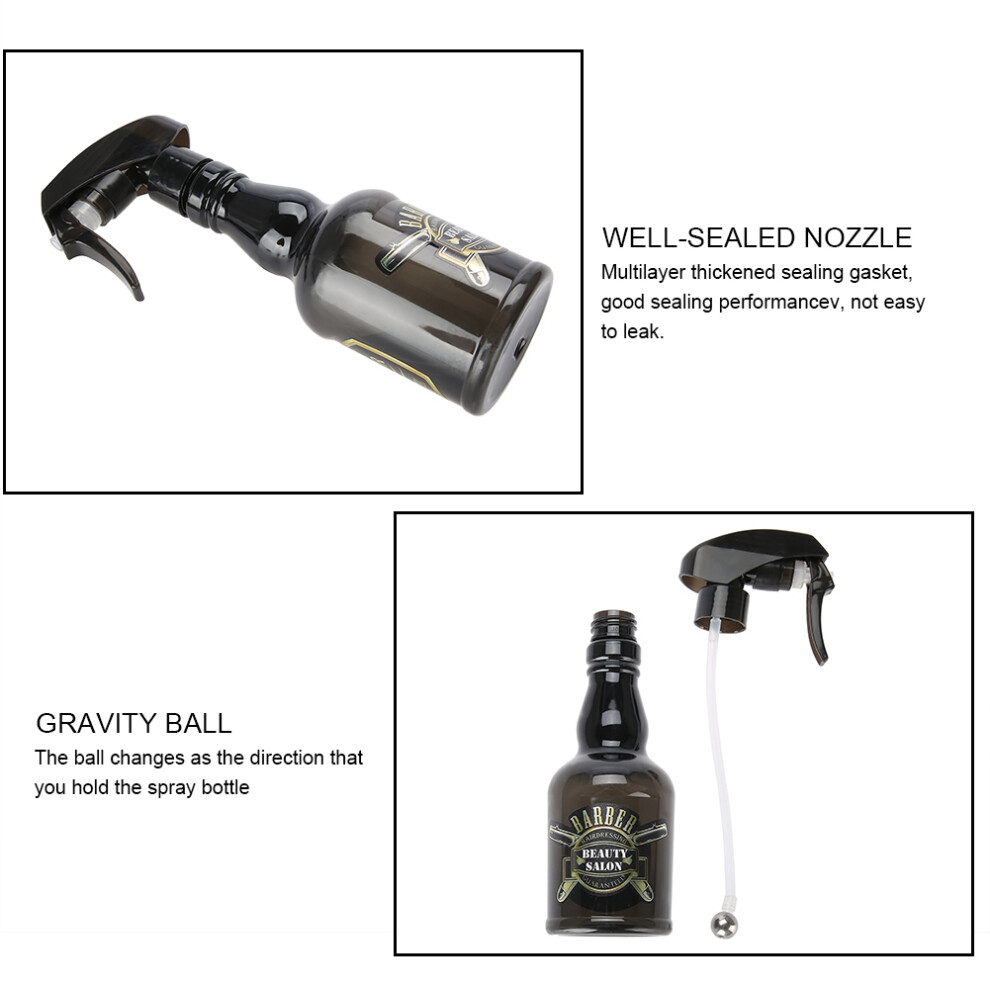 Durable Black ABS Salon Hairdressing Spray Bottle with Fine Mist Nozzle