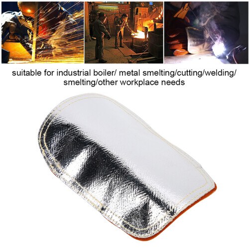 Heat Shield Split Cowhide Leather Welding Hand Pad - 21cm, Reflective 2