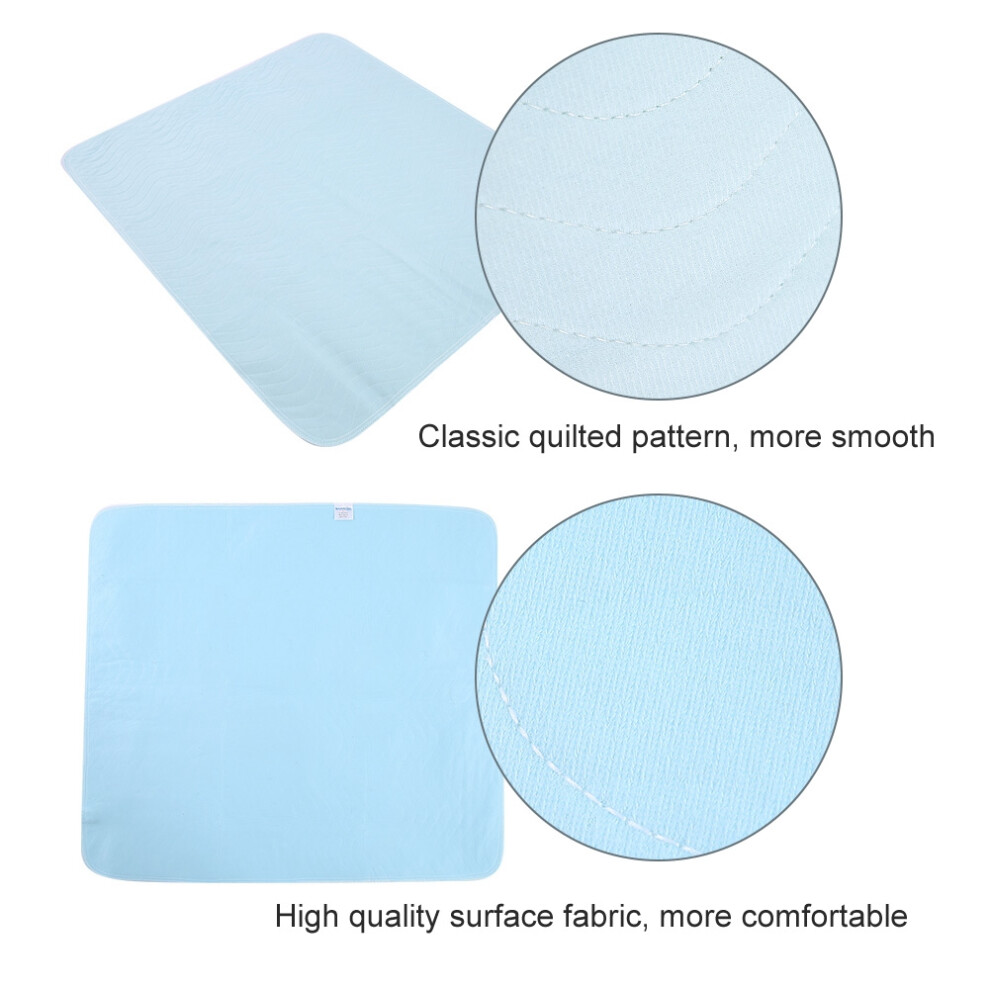 Blue 3Pcs Washable Waterproof Adult Incontinence Underpad 80X90cm