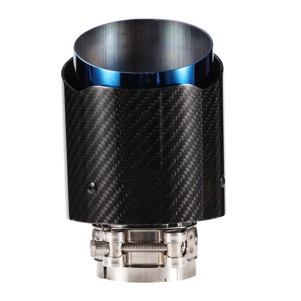 Carbon Fiber Rear Exhaust Tip 63-101Mm Glossy Straight Pipe Design 9371330081511