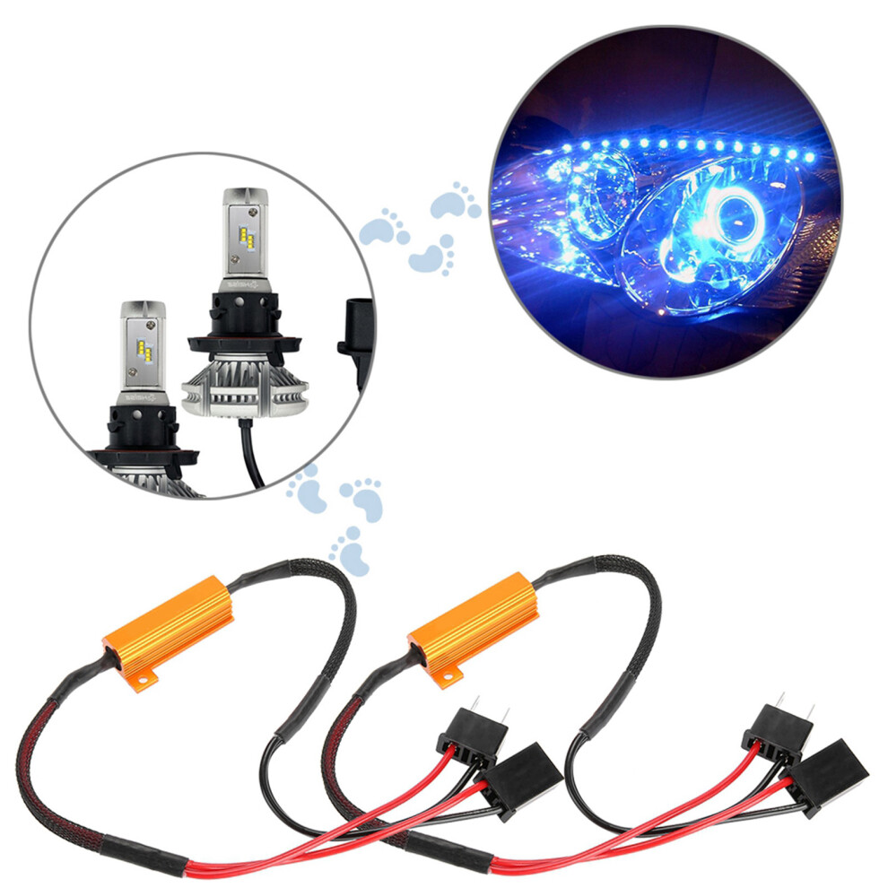 2Pcs Car Led Decoders For H7 Headlight Anti Hyper Flash No Error Load Resistor 6901330082473