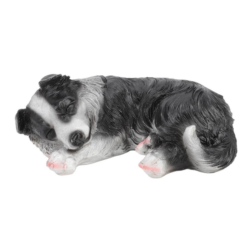 Puppy Statues Sculptures Synthetic Resin Waterproof Border Collie Statue Ornament For Garden