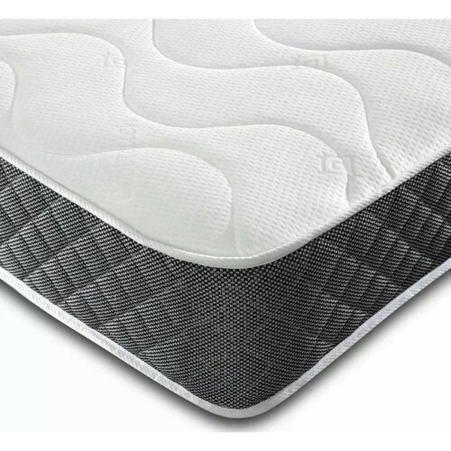 (2FT 6 (Small Single)) NEW White Quilted Memory Foam & Spring Mattress - 3ft Single, 4ft, 4ft6 Double, 5ft Sizes Available - Soft Medium Firmness - CoolTouch Quilted Surface