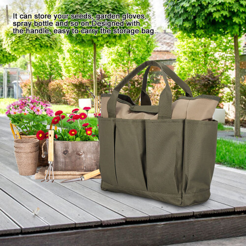 Sturdy Portable Storage Bag for Garden Tools with Extra Pouch