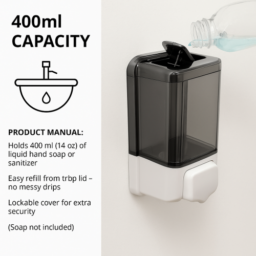 Phoenix Carex Antibacterial Hand Wash 5L & 400ml Wall Mounted Soap Dispenser 1
