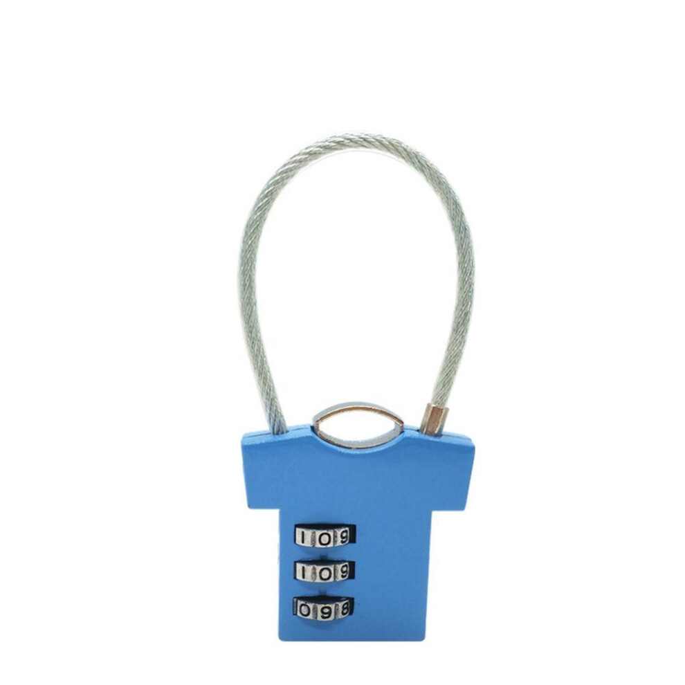 Cute Portable Combination Lock Zinc Alloy Clothes Shaped Padlock For Suitcase Filing Cabinetblue