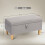 Homcom (Grey) HOMCOM Linen Storage Ottoman Storage Box with Rubberwood Legs 3