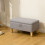 Homcom (Grey) HOMCOM Linen Storage Ottoman Storage Box with Rubberwood Legs 1