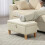 Homcom (Yellow) HOMCOM Linen Storage Ottoman Storage Box with Rubberwood Legs 8
