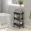 Homcom (Black) HOMCOM Rolling Utility Cart with Mesh Baskets for Kitchen 9