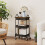Homcom (Black) HOMCOM Rolling Utility Cart with Mesh Baskets for Kitchen 8
