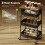Homcom (Black) HOMCOM Rolling Utility Cart with Mesh Baskets for Kitchen 4