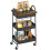 Homcom (Black) HOMCOM Rolling Utility Cart with Mesh Baskets for Kitchen 2