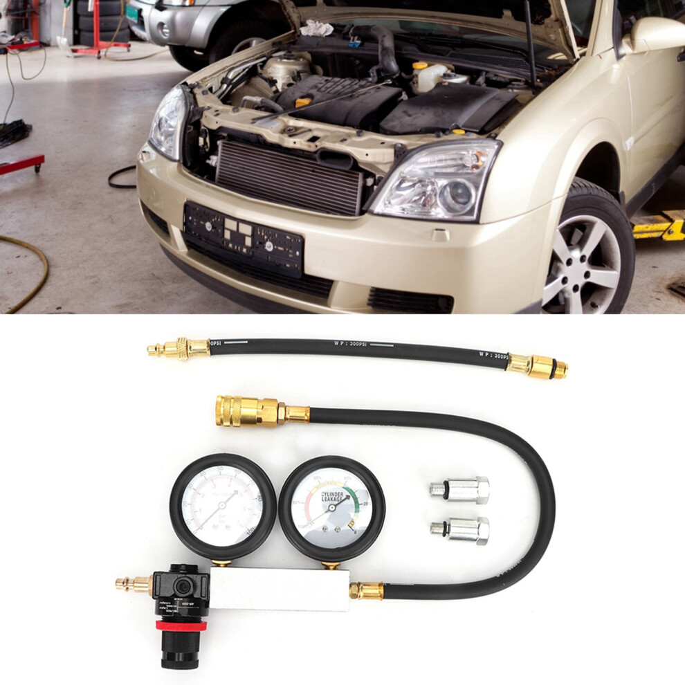 Cylinder Leak Tester Kit 0-7Bar/0-100Psi With Double Pressure Gauge 4691330090852