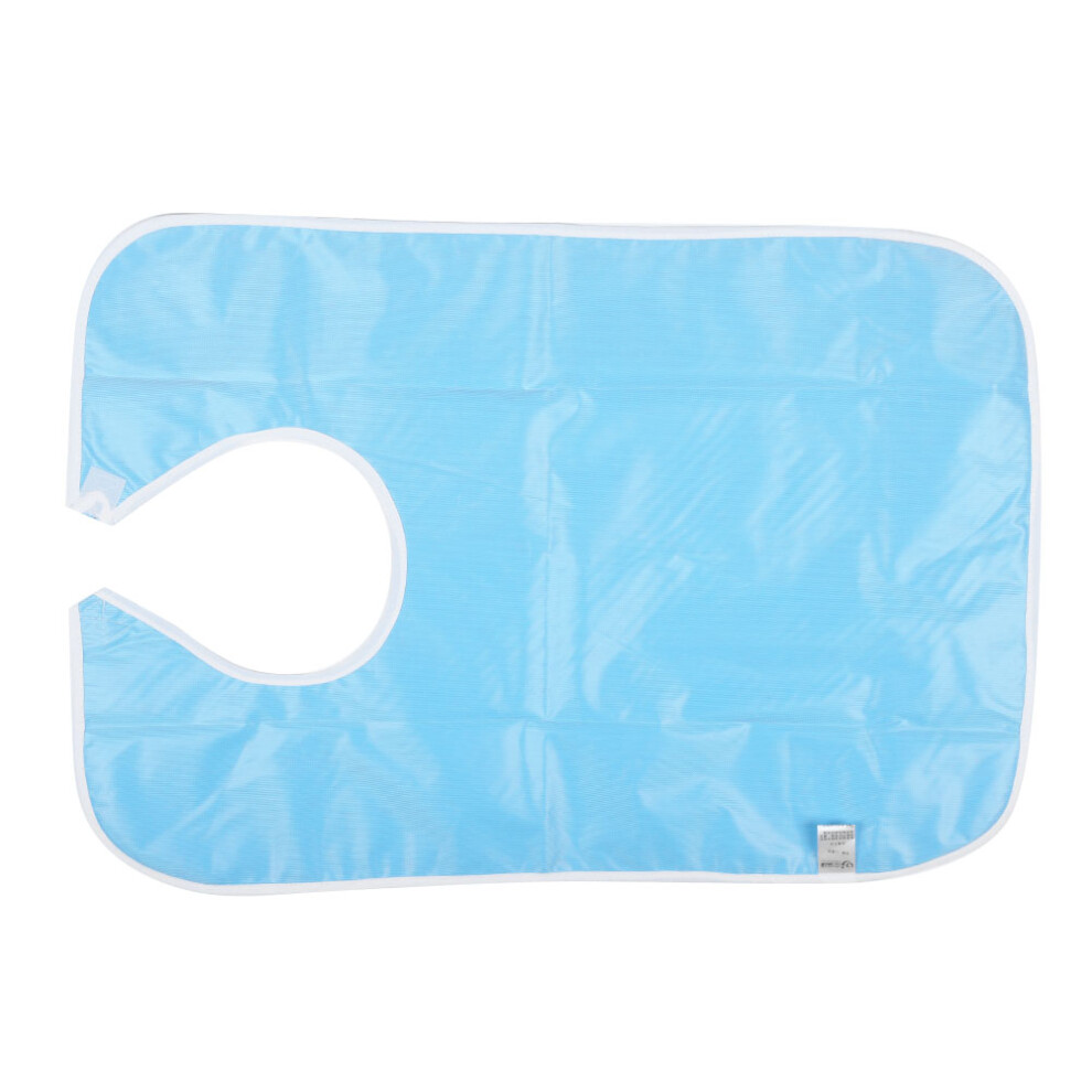 Blue Adult Waterproof Saliva Towel Apron Flower Pattern 45 X 65Cm