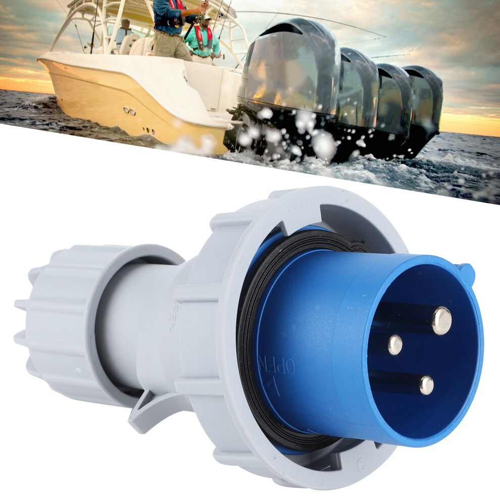 Marine Grade 3 Pin 220V Waterproof Grounding Plug For Yacht/Rv 5001330092364