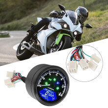 Motorrad Wasserdichter Digital-LCD-Tacho Kilometerzähler Mehrfunktionsanzeige