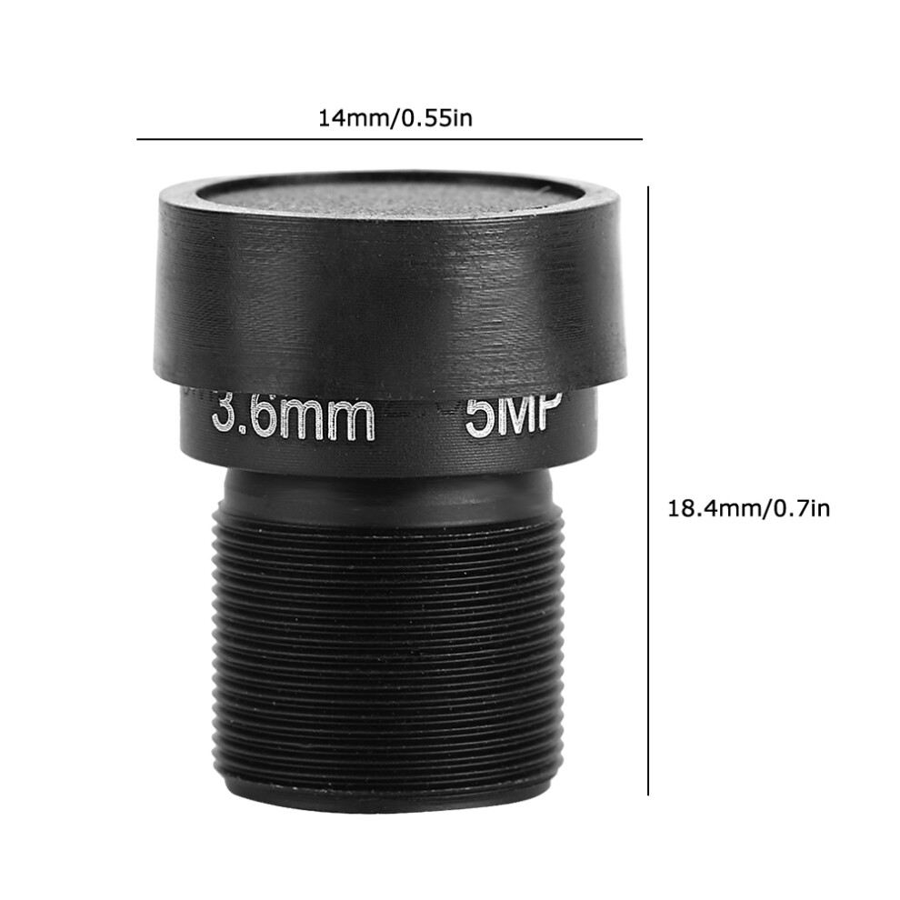 3.6Mm Surveillance Security Camera Cctv Lens 90 Degree Wide Angle 5Mp 8431330093097