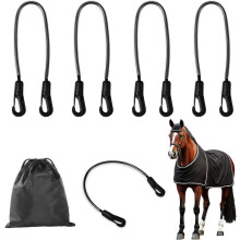 Adjustable elastic horse blanket strap, easy to disassemble, replaces horse blanket leg strap, replaces strong elastic tail strap, double-en