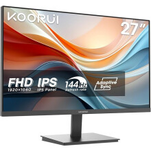 KOORUI E2711K 27 Inch FHD Monitor, Gaming 144Hz, IPS Computer Monitors, 1080P Pc Screen, Adaptive Sync, 5ms, VESA 100x100mm, Eye Care, HDMI, VGA