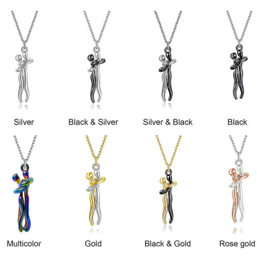 Collier unisexe avec pendentif style amour (or) 2